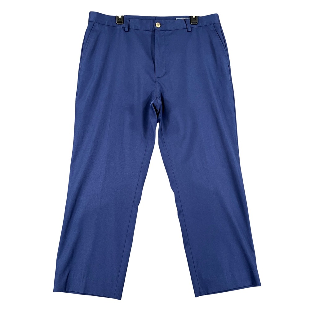 Vineyard Vines Links Pants Mens 38x26 Navy Performance Golf Flat Front Trousers
